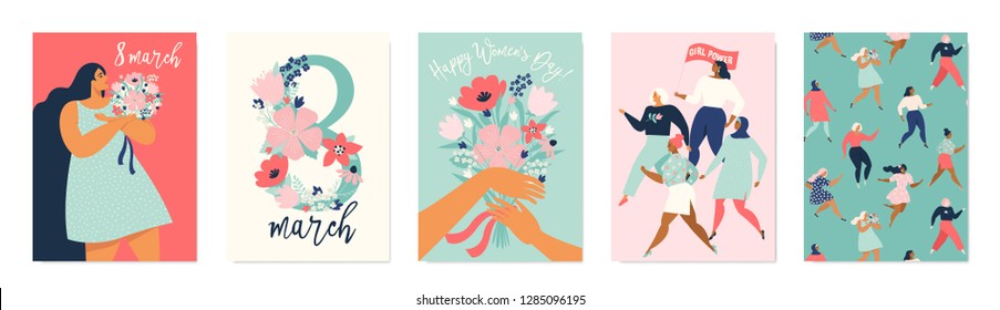 International Women's Day. Vector templates for card, poster, flyer and other users.