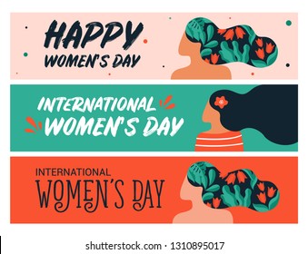 International Women's Day. Vector templates for card, poster, flyer and banner