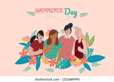 International Women's Day. Vector templates for card, poster, flyer and other users.
