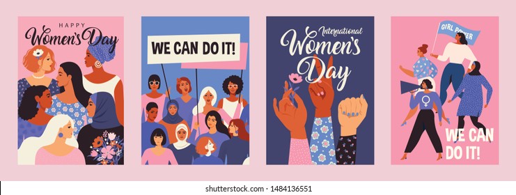 International Women's Day. Vector templates for card, poster, flyer and other users.