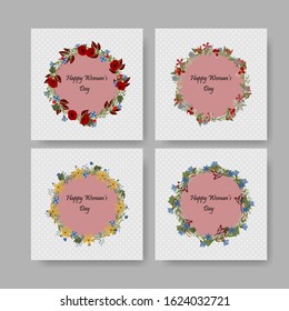 International Women's Day. Vector templates for card, poster, flyer and other