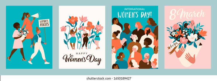 International Women's Day. Vector templates for card, poster, flyer and other users.