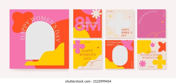 International Women's Day. Vector templates for cards, posters, flyers and other users