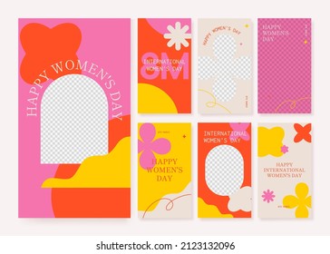 International Women's Day. Vector templates for cards, posters, flyers and other users