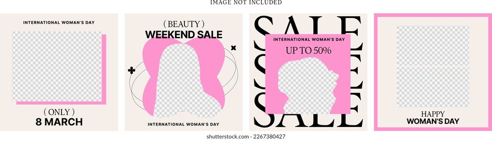 International Women's Day. Vector templates for cards, posters, flyers and other users