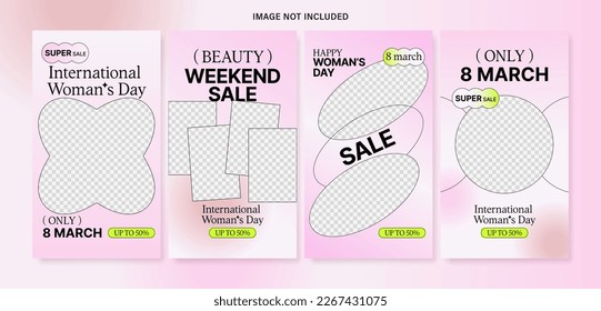 International Women's Day. Vector templates for cards, posters, flyers and other users