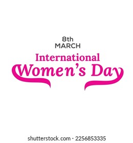 Diseño de tipografía vectorial de Día Internacional de la Mujer para pancarta