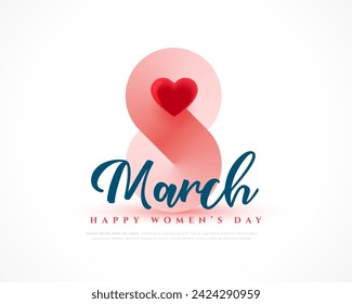 international womens day wishes background with heart design vector