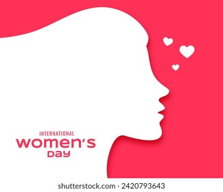 international womens day wishes card with papercut female face vector