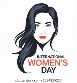 International Women's Day - Women Face Illustration vector with a white background