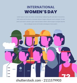 International Women's Day. Women In Leadership, Empowerment, Gender Equality, Diverse Career Job Illustration Concept