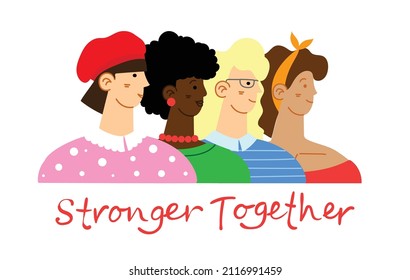 International Women's Day. Women in leadership, woman empowerment, gender equality concepts. Crowd of women of diverse age, races and occupation. Vector horizontal banner.