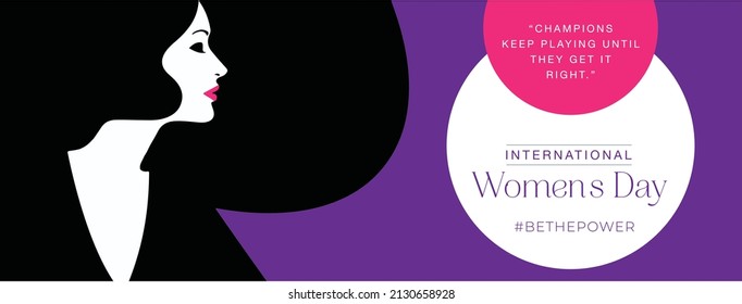 International Women's Day. Women In Leadership, Woman Empowerment. Vector Horizontal Banner.
