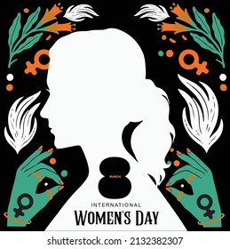 International Women's Day. Women in leadership, woman empowerment. Vector horizontal banner.