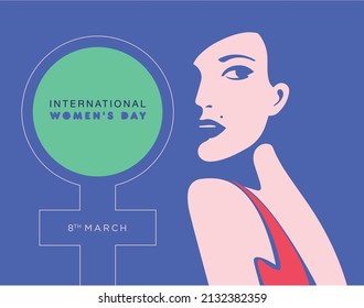 International Women's Day. Women in leadership, woman empowerment. Vector horizontal banner.