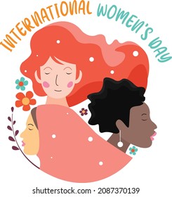 International womens day with women of various races and ethnicities from all over the world