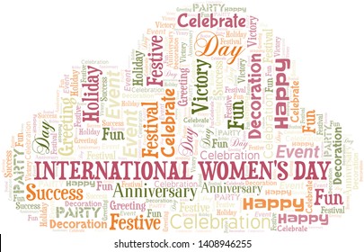 International Women's Day Word Cloud. Word cloud Made With Text.