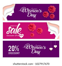 International Womens Day,Sale Banner or Sale Header Background.