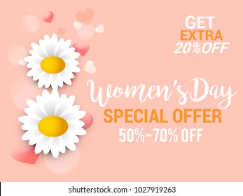 International Womens Day,Sale Banner or Sale Poster Background.