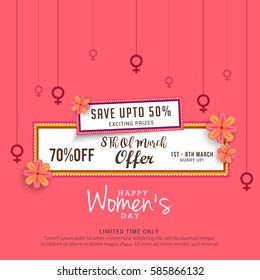 International Womens Day,Sale Banner or Sale header Background.