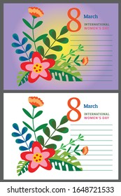 International women's day.Vector template card, postcard,poster,banner and other user. 8 march women's day vector background