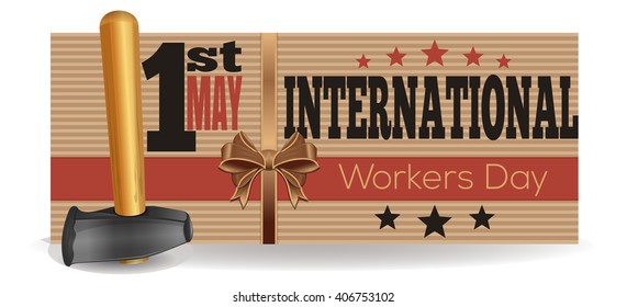 International Workers Day. 1st May. Template flyer for the International Labor Day. Vector illustration