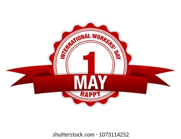 International Workers Day. Calendar Vector red. 1st May