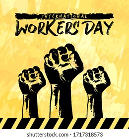 International workers day event design with yellow background