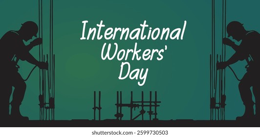 International workers day or Happy Labour day vector illustration with workers. labor day and may day celebration