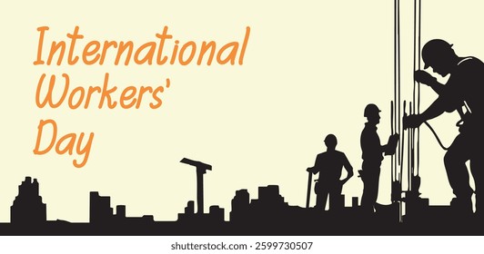 International workers day or Happy Labour day vector illustration with workers. labor day and may day celebration