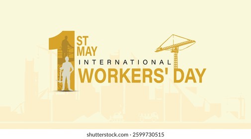 International workers day or Happy Labour day vector illustration with workers. labor day and may day celebration