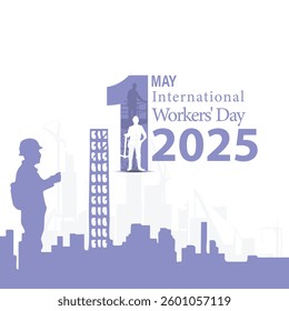 International workers day or Happy Labour day vector post design banner poster illustration with workers. labor day and may day celebration