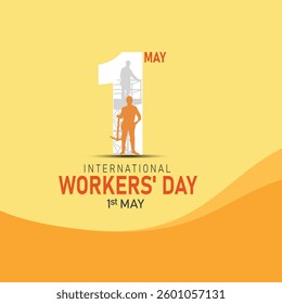 International workers day or Happy Labour day vector post design banner poster illustration with workers. labor day and may day celebration