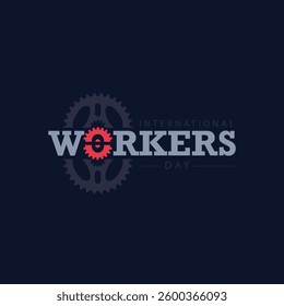 International Workers' Day Logo with Industrial Gears