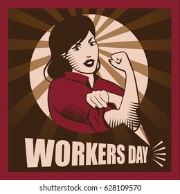 International Workers Day poster design. To celebrate the May 1 holiday. EPS 10 vector.