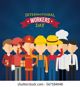 International Worker's Day Vector Illustration. Suitable for Greeting Card, Poster and Banner. design that uses vector graphics to create images that represent the spirit of International Worker's Day