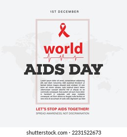 International world AIDS day poster with ribbon