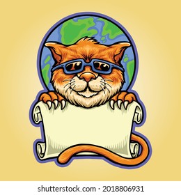 International World Cat Day Template Vector illustrations for your work Logo, mascot merchandise t-shirt, stickers and Label designs, poster, greeting cards advertising business company or brands.