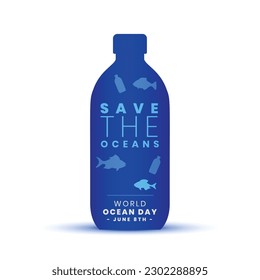 international world ocean day background a call to save nature from plastic vector