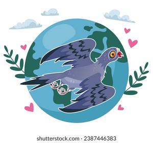 International world peace day dove pigeon symbol concept. Vector flat graphic design illustration