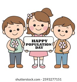 International world population day Concept With Happy Smiling world population, Gradient world population day illustration, Flat world population day illustration