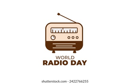 International world radio day logo vector design