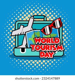 International world tourism day background illustration. World tourism day illustration web banner