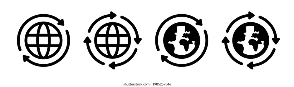 International, World, Worldwide, Globalisation, Global Business Icon Vector Isolated On White. Symbol Illustration