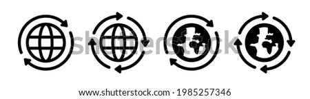 International, world, worldwide, globalisation, global business icon vector isolated on white. Symbol illustration