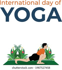 International Yoga Day, 21 June 
yoga body pose, human silhouette, and sun rays, vector illustration - Vector Surya Namaskar Step 7