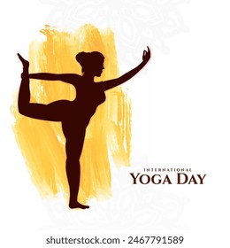 International Yoga day 21 june celebration elegant background vector