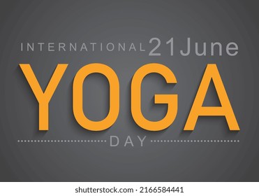 International Yoga Day, 21st June, Creative Vector Design, banner, poster, card design, abstract, typography, blue, orange