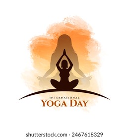 Día Internacional del Yoga 21 de junio celebración Vector de fondo