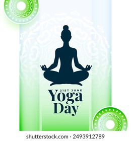 international yoga day 21st june, woman in lotus asana for peace vector